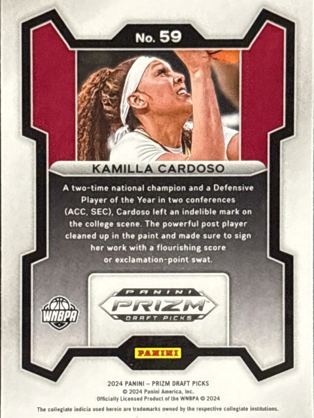Panini Prizm Kamilla Cardoso Basketball Rookie Card